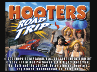 Hooters Road Trip title screen for Playstation